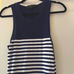 Navy and White T-Dress